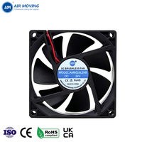 AM8025L24B Fırçasız Bilyalı Rulmanlı ODM/OEM Plastik PC Bilgisayar Kasası Fanı 3 Pin DC 24V CPU Fanı
