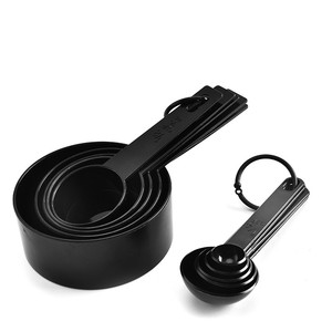 Nấu ăn công cụ nướng 10 mảnh màu đen nhựa đo ly và đo thìa đo <span class=keywords><strong>cup</strong></span> <span class=keywords><strong>Set</strong></span> cho nhà bếp và bánh - Product Image 2