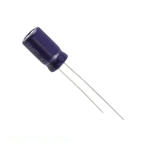 ตัวเก็บประจุแบบมีรูผ่าน100 uF 20% 35V รัศมี TH 100 uF ตัวเก็บประจุผ่านรู ESK107M035AE3AA - Product Image 1