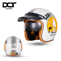 Casques de moto ABS en promotion avec fermeture rapide, nouveau casque demi-face rétro quatre saisons pour concessionnaires
