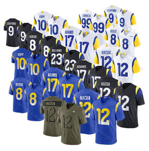 Jersey Sepak Bola Amerika Jahitan Berkualitas Tinggi Grosir 2026 Pria Los Angeles 12 Nacua 8 Verse 23 Williams 17 Adams 9 Stafford - Product Image 1