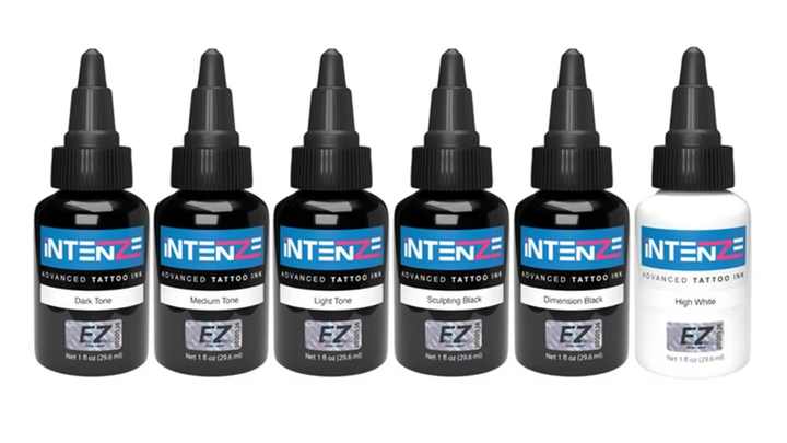 INTENZE Black Sumi Tattoo Ink - 12 OZ Premium Quality, Waterproof