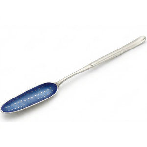 Cuillère en acier inoxydable avec émail bleu motif étoile et croix – Couverts élégants pour la restauration, les cadeaux et la table - Product Image 1