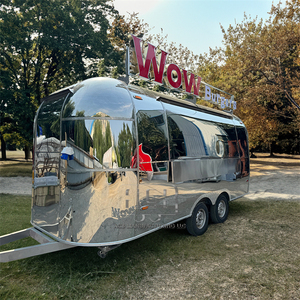 Free Shipping ACB Brand 4 Wheel Towable Stainless Steel Aluminum Mobile Food Trailer Snack Cart Pizza Truck Chips Rust Resistant - Product Image 3