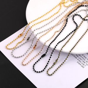 Chaîne à perles métalliques 60 cm, ronde, plaquée noire, matériel de bijouterie, fournitures de bricolage - Product Image 4