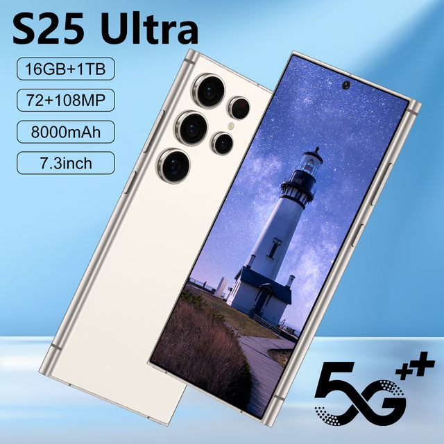 Original S25 Ultra Smartphones 16GB+1TB 4G LTE Dual 2SIM Mobile Phone with HD Screen Resolution with S25 Ultra