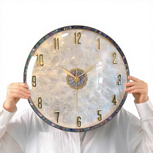Modern Metal Shell Wall <b>Clock</b> 40X40X5CM Silent Quartz Analog Battery Operated Hanging <b>for</b> Living Room <b>Bedroom</b> Dining Room Decor - Product Image 2
