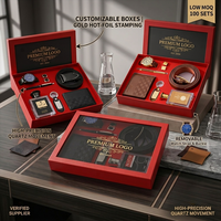 Coffret Cadeau Luxe Homme 7 Pièces : Montre, Portefeuille, Ceinture, Stylo, Porte-clés, Boutons de Manchette – Personnalisation Logo Doré – Idéal Cadeau d'Affaires et d'Entreprise