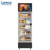 Servicios de Actualización de Software LERKE, Máquina Expendedora Inteligente para Cantina, Stock en la UE, Máquina Expendedora de Pegatinas de 4 Columnas con Soporte