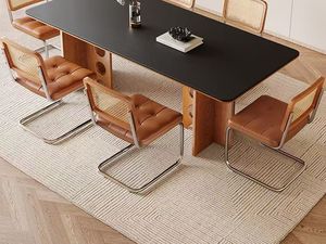 Conjunto de muebles de comedor de Fresno mediterráneo, juego de muebles de comedor rectangulares con 6 sillas para restaurante - Product Image 5