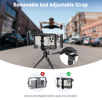 NEEWER PA017 Cage de téléphone en aluminium avec plaque arrière rotative à 360°, support pour filtre 67mm, objectif 17mm, griffe porte-accessoire et fixation magnétique pour Vlog, compatible iPhone et Android