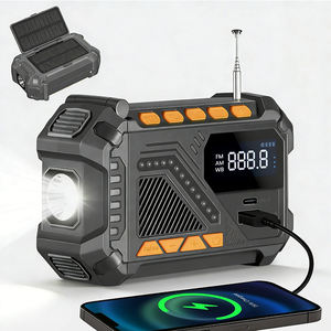 Radio d'urgence solaire à manivelle AM/FM 5000mAh avec lampe torche météo NOAA, alerte SOS, portable, pour survie en extérieur et intérieur, en ABS - Product Image 1