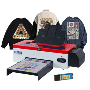 Free sample Vinyl Sticker Transfer Cloth T Shirt Printing Machine Dryer Sublimation White Toner L1800C DTF Printer a3