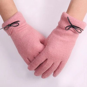 <b>Warm</b> <b>Gloves</b> With Bow Women Winter Touch Screen Fleece Lined Thickened Outdoor Functional <b>Gloves</b> Black - Product Image 3