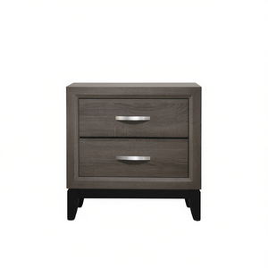 Table de chevet moderne en bois à 2 tiroirs, style rustique, meuble de chambre, unité de rangement écologique pour la maison - Product Image 1