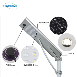 Lampe solaire en aluminium moulé sous pression, du crépuscule à l'aube, éclairage solaire extérieur, lampadaire solaire sans télécommande, éclairage solaire de rue 250W - Product Image 4