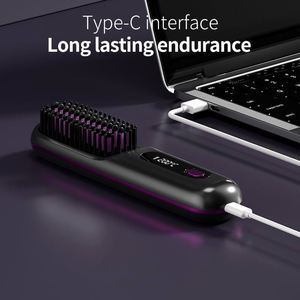 Lisseur de cheveux sans fil portable, peigne anionique pour la maison, ne blesse pas les cheveux, alimentation USB pour la coiffure en voyage - Product Image 2