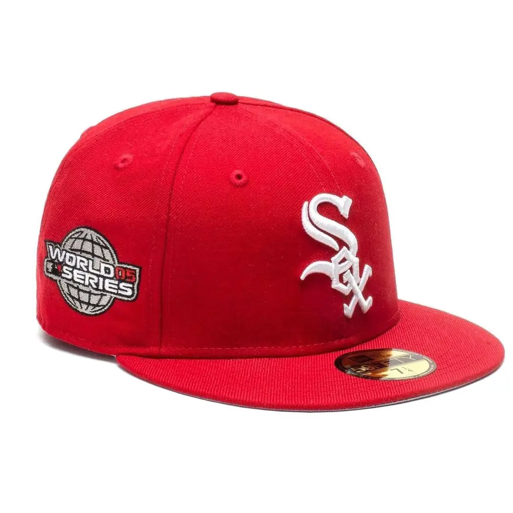 नई शैली लाल रंग महिला शिकागो वाइट सॉक्स 3D कढ़ाई meek युग सज्जित बेसबॉल टोपी कस्टम लोगो के साथ सज्जित टोपियां फ्लैट कगार