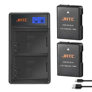 JHTC EN-EL14 EN EL14 Batteries For Nikon D5600 D5500 D5100 D5200 D3200 D3100 1060mah Digital Battery Charger