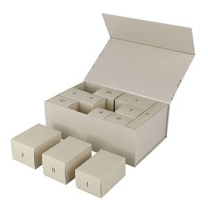 Ücretsiz tasarım özel siyah karton hediye kutuları 12/24/25 gün geri sayım manyetik kapatma mat laminasyon için noel Advent - Product Image 5