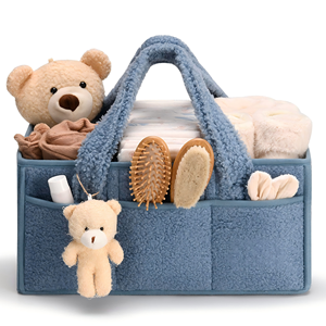 Organisateur de rangement pour la crèche et la voiture pour les couches et les lingettes pour bébé, organisateur de couches pour bébé avec poignée - Product Image 1