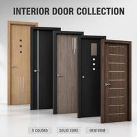 Porte intérieure en noyer foncé, cœur massif, placage bois, design moderne de luxe, pour villa et hôtel, sur mesure, directement de l'usine