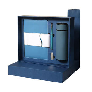 Venta al por mayor de negocios de lujo personalizable A5 Notebook Set con pluma taza térmica USB <span class=keywords><strong>Promo</strong></span> personalizable PU cuero Notebook Set - Product Image 1