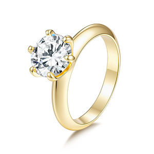 Six Classic Prong Setting S925 Sterling <b>Silver</b> Moissanite <b>Ring</b> Engagement Wedding <b>Solitaire</b> <b>Ring</b> For Women Gift - Product Image 1