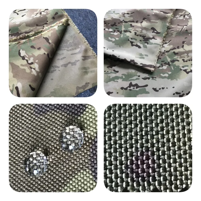 K2/PU6RO 100% nailon kordura 1000D estampado PU revestimiento táctico chaleco tela camuflaje