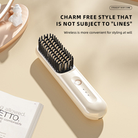 Brosse lissante sans fil rechargeable avec 3 réglages de température, peigne chauffant portable pour femmes