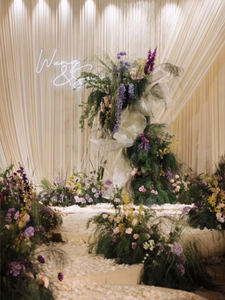 <span class=keywords><strong>Rideau</strong></span> <span class=keywords><strong>de</strong></span> fond en tissu <span class=keywords><strong>de</strong></span> soie <span class=keywords><strong>de</strong></span> lait décoratif pliable élastique moderne pour les mariages Décorations <span class=keywords><strong>de</strong></span> mariage modernes - Product Image 6