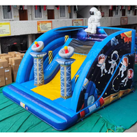 Château gonflable sur le thème de l'espace, avec toboggan sec, pour enfants, pour des jeux en plein air sur le thème de l'espace