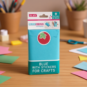 Sacchetti di carta Ilan 8x15 cm 12 pezzi blu con adesivi per lavori manuali - Product Image 2