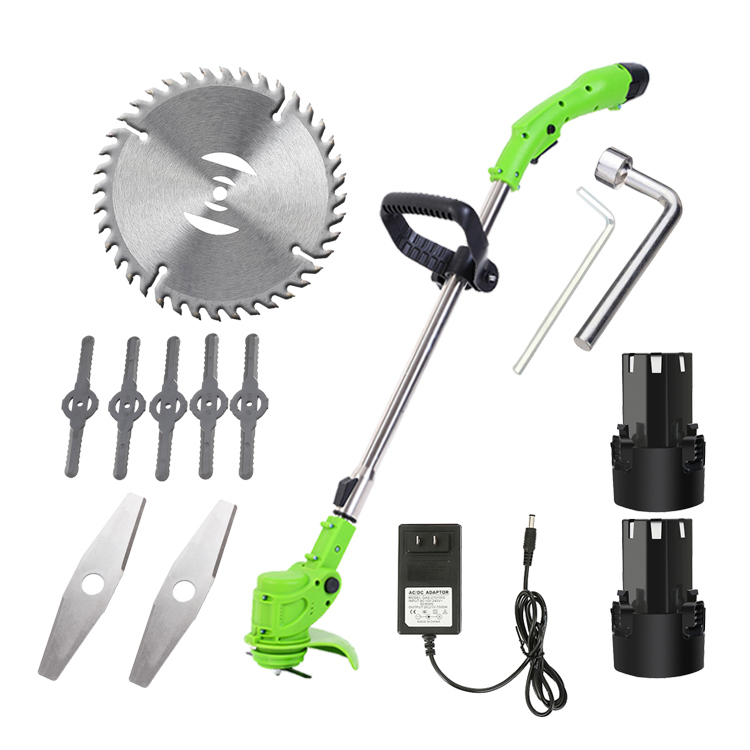 High Quality Portable Electric Battery Lawn Mower Garden Cordless Grass Cutter Machine Lithium Battery Leaf Grass Trimmer Metal