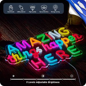 Insegna al Neon LED Personalizzata Neonawall, Decorazione Murale 'Cose Incredibili Accadono Qui' con Timer per Casa e Matrimoni - Product Image 4