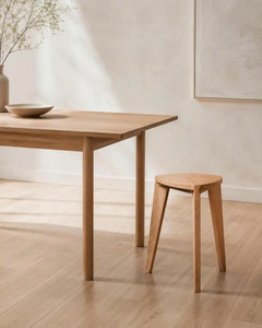 Taburete de Roble Macizo, Asiento de Madera Moderno y Minimalista para Dormitorio y Sala de Estar, Mueble para el Hogar de Diseño Duradero - Product Image 6