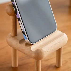 Wooden Phone Stand <b>Mini</b> <b>Desk</b> Holder Portable For Students Dorm Home Use - Product Image 3