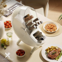 Support de rangement pour couteaux en forme d'œuf, 3 couleurs, avec couvercle anti-poussière transparent, pour comptoir de cuisine