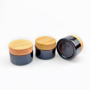 Contenants cosmétiques de haute qualité 5g 10g 15g 30g 50g, pot en verre pour crème cosmétique avec bouchon à vis en bois pour baume à lèvres et crème - Product Image 4