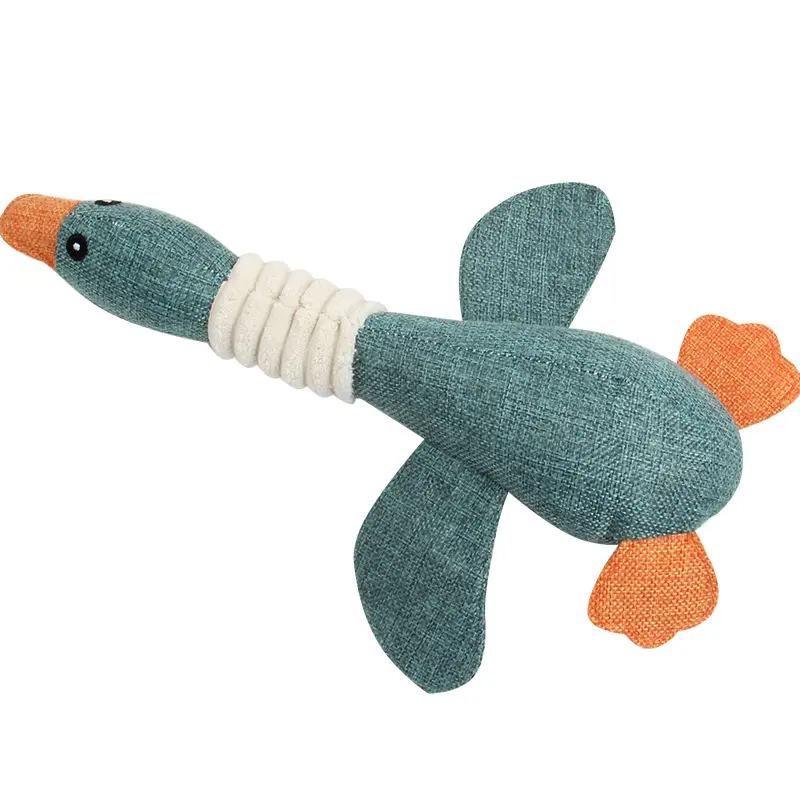 Puppy Teething Toys Dog Squeaky Toys The Duck Natural Fetching Retrieving Squeaky Pet Toy