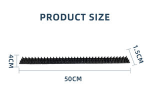 Pointes d'oiseaux en PP de 50cm de long et 1.5cm de haut Pointes <span class=keywords><strong>anti</strong></span>-pigeons personnalisées OEM pour toit de jardin Empêcher les oiseaux de se percher - Product Image 5