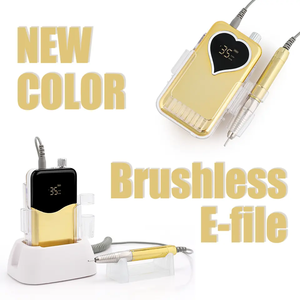 2023 nouveauté luxe or Portable haute puissance 85w moteur sans balai 35K tr/min perceuse à ongles polisseuse à ongles Machine pour Nail <span class=keywords><strong>Salson</strong></span> - Product Image 2