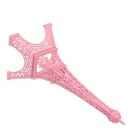 Modèle de statue Art Déco créative Tour Eiffel rose en alliage de haute qualité pour décoration d'anniversaire