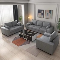 Sofá de Tela en Forma de L de Tres Plazas Económico con Relleno de Esponja de Alta Densidad, Diseño Moderno y Sencillo - Compra al por Mayor