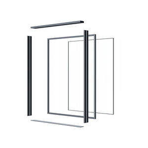 Porte coulissante double vitrage en verre trempé EBON, design moderne, série <span class=keywords><strong>Guili</strong></span> 50, 2 ou 3 rails, insonorisée, salon, cuisine - Product Image 6
