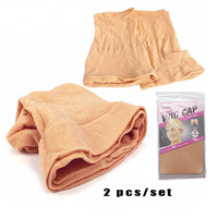 Filet à Cheveux Marron pour Perruque, Bonnet Tressé Extensible, Résille Élastique pour Perruque, 5 Couleurs, 2 Pièces/PAQUET