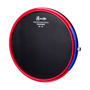 HUN M12 - Pad de Tambor de Marcha de 12 Pulgadas con un Par de <span class=keywords><strong>Baquetas</strong></span>, Pad de Tambor de Percusión Negro+Rojo con Sonido Ajustable - Product Image 1