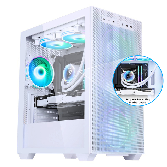 SAMA Matel Mesh case Pc Gaming 240mm Liquid Cooler Gaming Computer case Support Back-plug Motherboard Pc case