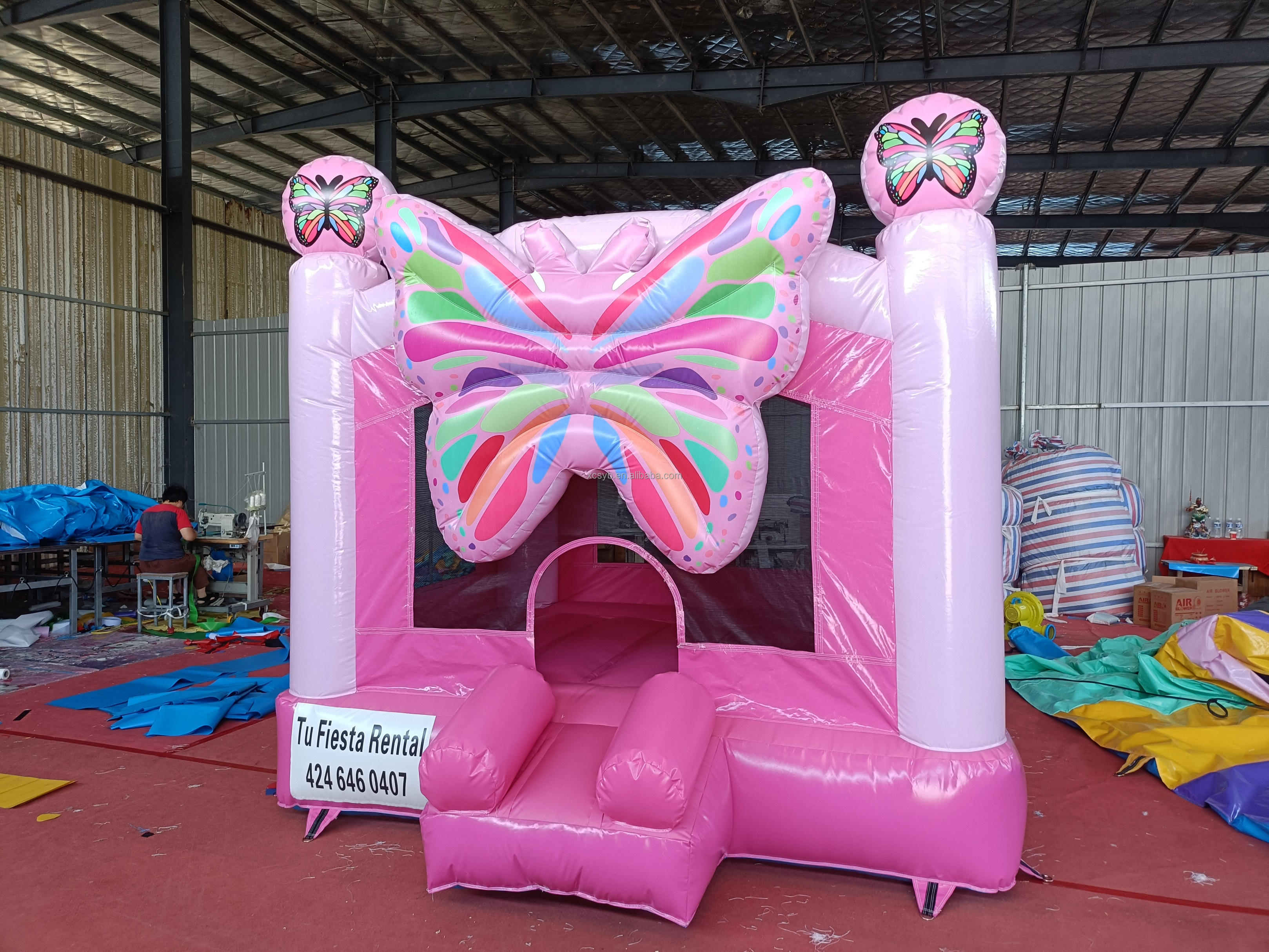pink 3.4*3.4*3m  inflatable castle