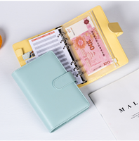 Carnet à spirales en cuir PU A6, couleur macaron, journal à feuilles mobiles, planificateur à 6 anneaux, agenda rechargeable, bloc-notes